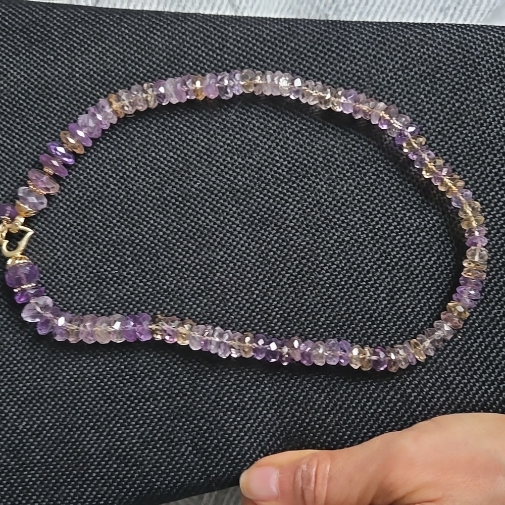 14KT Faceted Ametrine Necklace - Picture 6 of 11